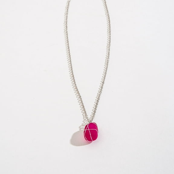 Elsie & Zoey Women's Kendall Wire Wrapped Sea Glass 18" Pendant Necklace