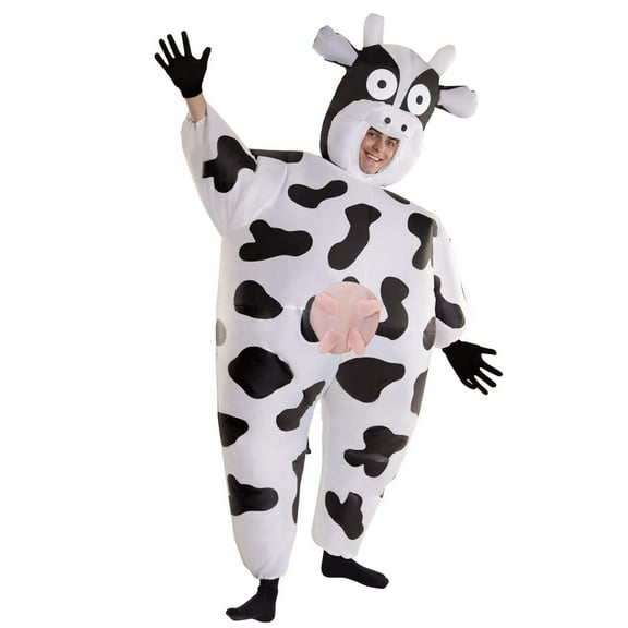 Morph Inflatable Cow Costume Adult Funny Giant Animal Blow Up Stag Party Halloween White XL