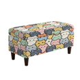 thumbnail image 2 of Jiueut Colorful Cat Pattern Rectangle Ottoman Cover Stretch Storage Ottoman Bench Slipcover Folding Storage Footrest Stool Slipcover Footstool Protector Cover with Elastic Bottom, S, 2 of 7