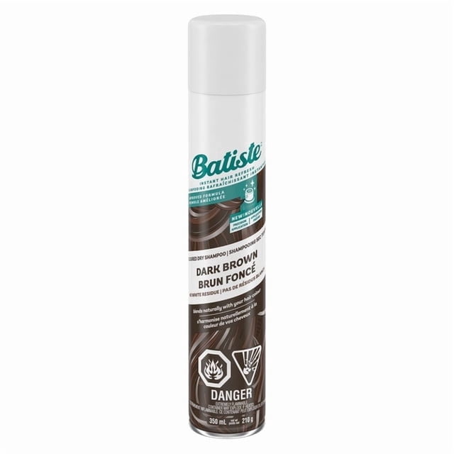 Batiste Dark Dry Shampoo Spray, Value Pack, For Dark & Deep Brown Hair, Refresh Hair And Absorb Oil Between Washes, Waterless Shampoo For Added Hair Texture And Body, 350 mL