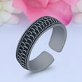thumbnail image 3 of 5mm Bali Design Toe Band Ring 925 Sterling Silver Thin Adjustable Stylish Rings For Women, 3 of 5