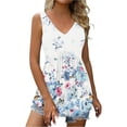 thumbnail image 2 of Patlollav Women Summer Sexy Fold Print Regular Lace Sleeveless V Neck Button Tops, 2 of 6