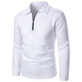 thumbnail image 4 of Men's Quarter Zip Knit Sweater Neck Casual Pullover Ribbed Edge Comfortable Stylish Warm Winter Top Mens Casual Crew Neck Basic Tees, 4 of 5