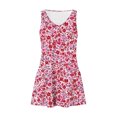 thumbnail image 6 of Aimik Women's Fashion Flower Printed Sleeveless V-Neck Red Short Dress with Pockets Summer Casual and Loose Beach Dress, 6 of 6