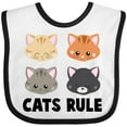 thumbnail image 3 of Inktastic Cats Rule with Cat Heads Boys or Girls Baby Bib, 3 of 4