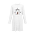 thumbnail image 4 of Taqqpue Womens Halloween Cotton Nightgown Long Sleeves Round Neck Sleepshirt Print Nightshirt Casual Plus Size Knee Length Sleep Dress Pullover Halloween Pumpkin Printed Sleep Shirt for Women, 4 of 5