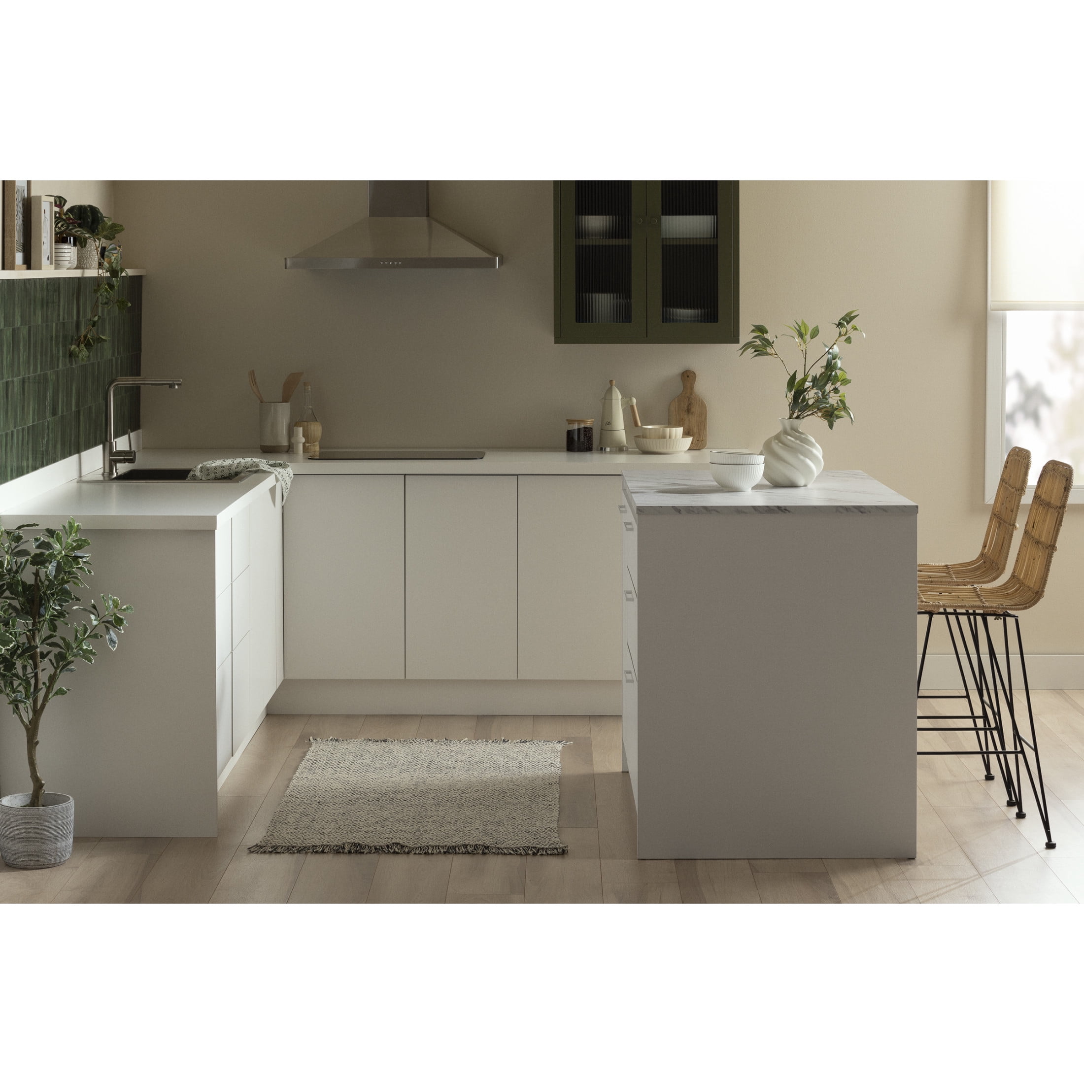 South Shore Myro, Contemporary Kitchen Island,  White