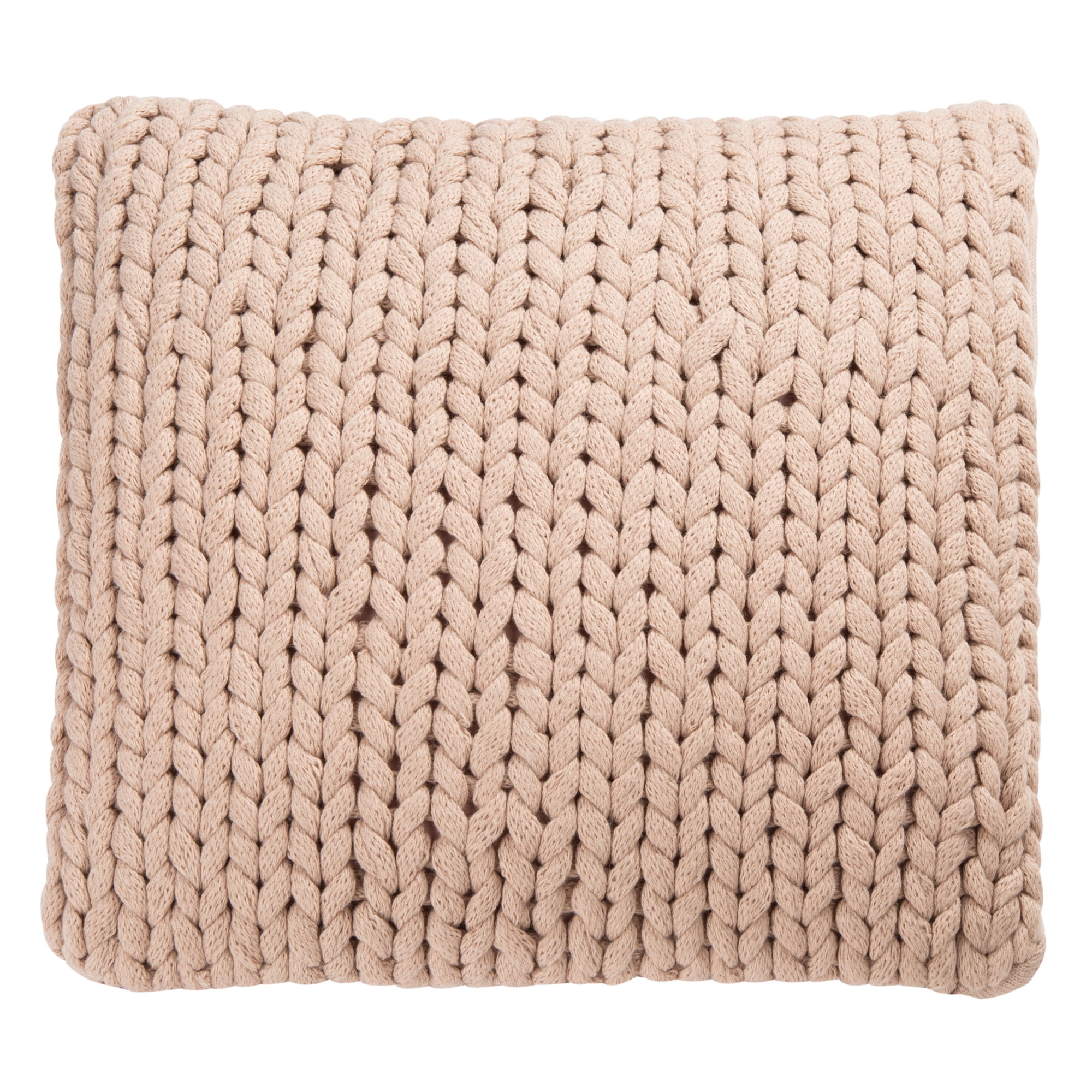 SAFAVIEH Adalina Solid Knitted Accent Pillow, 20" x 20", Pink