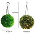 thumbnail image 2 of Artificial Plant Hanging Topiary Ball with Lights Solar LED Boxwood Topiary Flower Ball Lamp Artificial Plant Boxwood with LED Lights for Outdoor Garden Backyard Balcony Decorations, 2 of 9