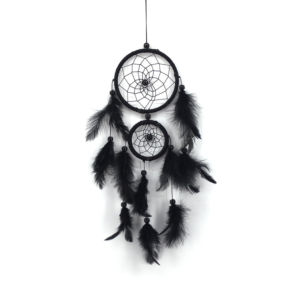 Black Feather Lace Dream Catcher Feather Bead Hanging Decoration Ornament N#S7 
