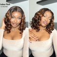 thumbnail image 6 of LUVME 12in Elegant Brown Ombre Loose Wave Minimalist HD Lace Glueless Wig Pre, 6 of 10