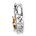 thumbnail image 2 of Auriga Fine Jewelry 14K White Gold Citrine and Diamond Pendant for Women (L-17.6mm, W-11.4mm), 2 of 6