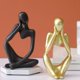 thumbnail image 5 of Toystoory Estatuilla de pensador de resina, regalo exquisito para amantes del arte, figuritas abstractas, materiales de estatua de pensador Decoración del hogar negro, 5 of 6