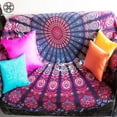 thumbnail image 5 of Luxtrada Mandala Tapestry Hippie Indian Round Mandala Beach Blanket Picnic Table Cover Spread Boho Gypsy Tablecloth Beach Towel Meditation Rug Circle Yoga Mat (Blue), 5 of 9