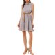 thumbnail image 1 of Vestido sin mangas de media abertura con estampado floral para mujer Inspire Chic, largo hasta la rodilla, con cinturón, color púrpura claro, 1 of 8