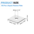 thumbnail image 2 of 100Pcs Arandela de placa cuadrada de 5/8" para tornillo de 1/8", placa de soporte plana de acero inoxidable 201 (0.04" de grosor), 2 of 6