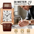 thumbnail image 4 of SKMEI Retro Classic Square Watches for Men Quartz Analog Waterproof Watch Leather Business Casual Mens Wrist Watch, 4 of 8