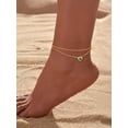 thumbnail image 3 of KeyStyle Heart Birthstone Anklets for Women Gold Plated Adjustable Anklets Bracelets for Summer Beach Pool Parties, Birthday Anniversary Valentine's Day Jewelry Gift, 3 of 11