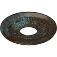 thumbnail image 3 of Ekena Millwork 11 3/8"OD x 3 5/8"ID x 7/8"P Palmetto Ceiling Medallion (Fits Canopies up to 4 1/2"), Hand-Painted Bronze Blue Patina, 3 of 7