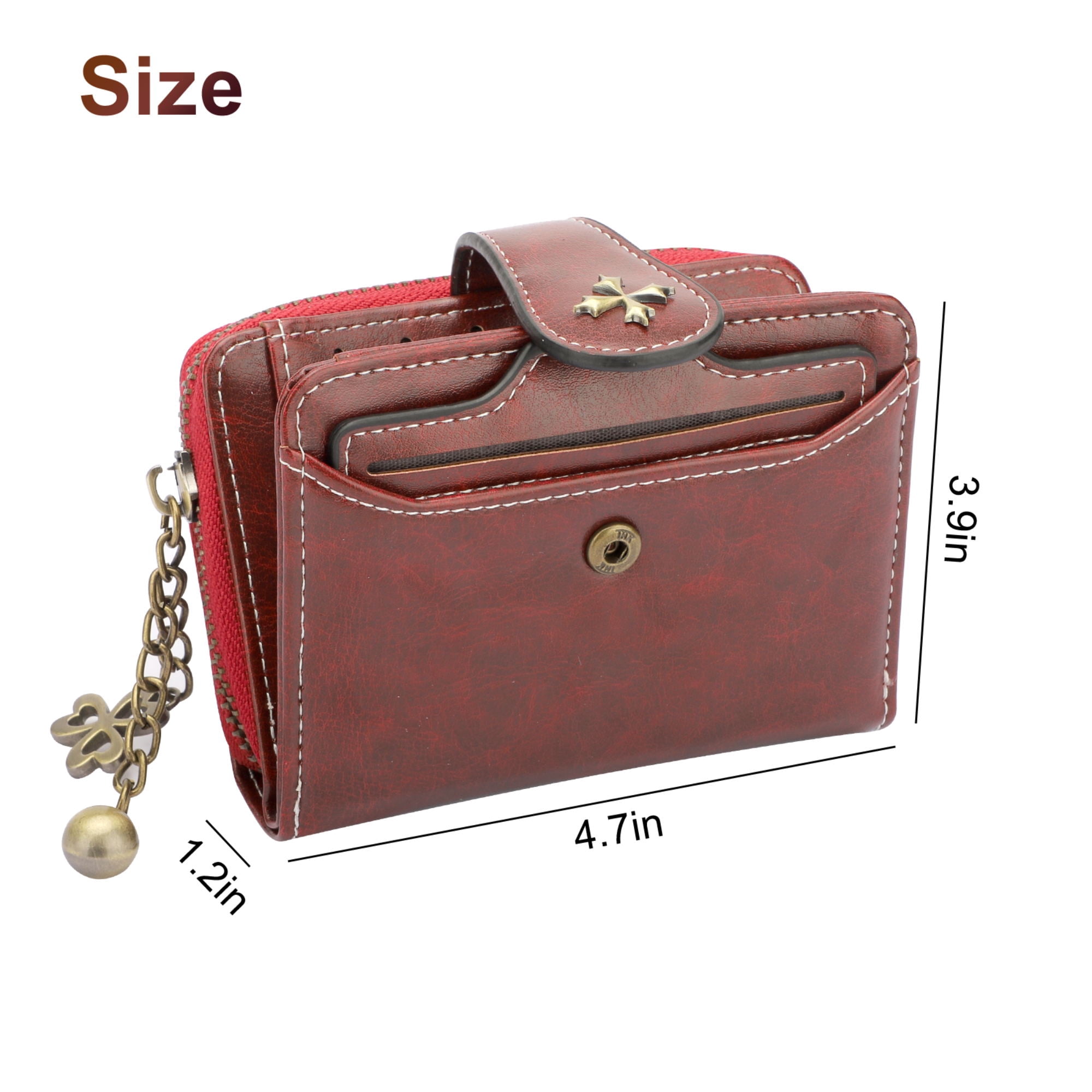 PU Leather Short Wallet for Women, TSV Small Bifold Wallet, Card