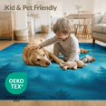 thumbnail image 4 of ODIKA 8'x10' Washable Area Rug Durable, Non-Slip Blue Deep Oceanic Celestial Fish Design Starry Night Sky Motif with Ethereal Forest for Living Room, Under Sectional, Family, 4 of 7
