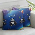 thumbnail image 3 of Plush Pillowcases Pieces Pillow Cover  Decorative Panda Galaxy Stars Planets Rocket Cute Navy King Size Pillow Sham with Zipper, 3 of 7