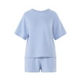 thumbnail image 6 of Joyspun Women's French Terry Short Sleeve Top and Shorts Set, 2-Piece, Sizes XS-3X, 6 of 6