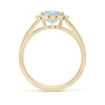 thumbnail image 2 of ANGARA Natural 1.5 ct Aquamarine with Diamond Collar Engagement Ring in 14K Yellow Gold for Women (Size-9x7mm) | March Birthstone, Anniversary, Jewelry Gift for Women | Natural Aquamarine Ring, 2 of 10