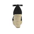 thumbnail image 2 of BLISSFUL STEP Women's Espadrille Wedge Heel Wedge Sandals Black 9, 2 of 8