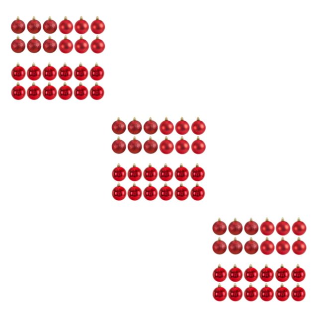 Guardoinrt 24x Décorations de Noël Boules Suspendues Pendentif Grand Application pour Essentiels de Noël Boules de Noël ABS Ornements Rouges 3Ensemble