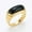 Gold Black, variant on Green Stone Signet Ring for Men Women Stainless Steel Wedding Band Size 7-12-Gold Green-9