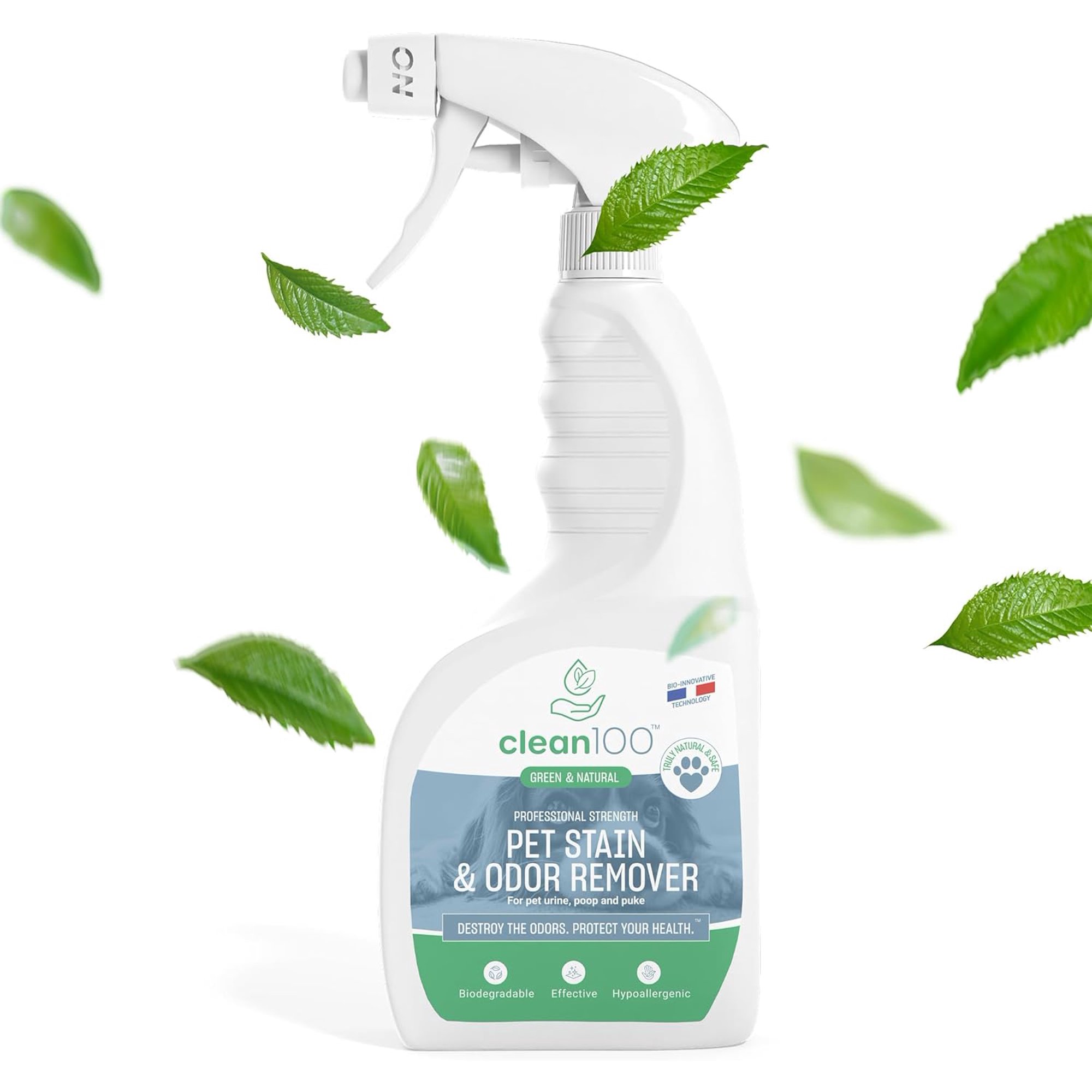 Clean100 Pet Stain and Odor Remover Spray 100% Natural Pet Stain and Odor Cleaning Agent, 25.4 Fl. Oz.