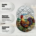 thumbnail image 3 of 4 PCS Pot Holders for Kitchen,Potholders Sets with Hook for Oven,Cooking,Baking,Colorful Stained Glass Art Depicting Large Rooster, 3 of 7