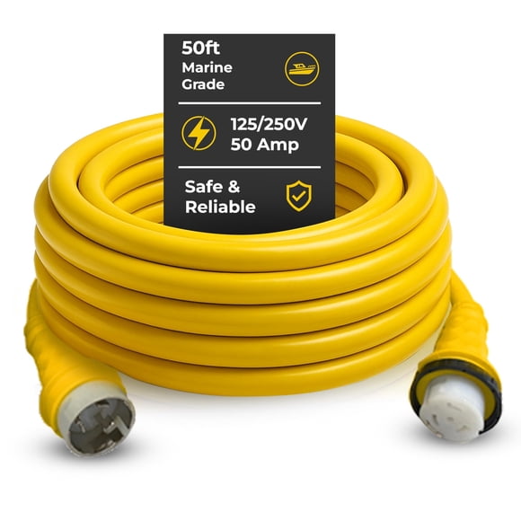 Cable de extensión Shore Marine & RV 125/250 V, 50 A y 15 m