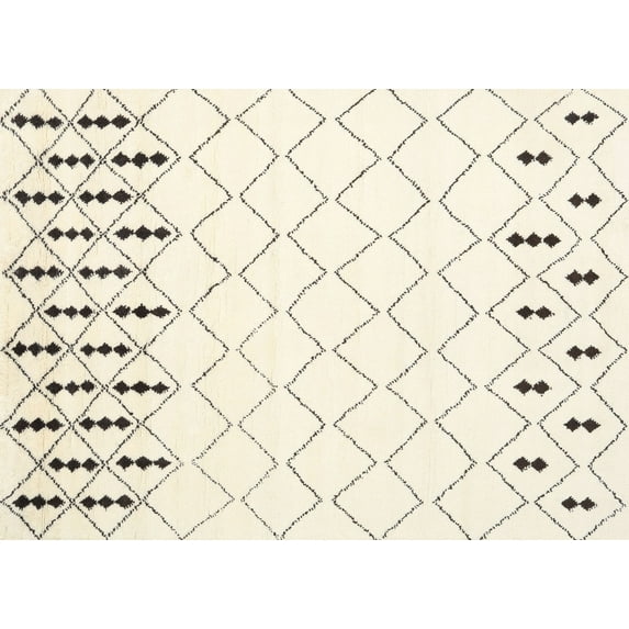 Ahgly Company Indoor Rectangle Contemporary Lemon Beige Terrilis Area Rugs, 2' x 4'