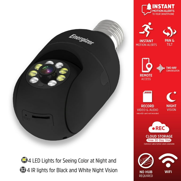 Energizer 1080p Outdoor Security Camera, 2-Way Audio, Night Vision