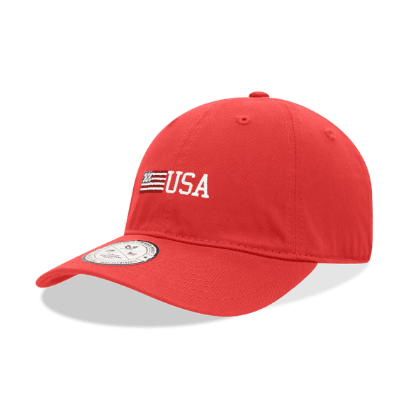 Rapid Dominance A03-USA3-RED Side US Flag Relaxed Graphic Cap, Red - One Size