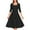 Black, variant on MIANHT Dresses Women Fashion Solid Color Drop Shoulder Mid-Length Dress Casual Slim Fit 3/4 Sleeve Faux-Wrap Holiday Party Dresses