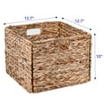 thumbnail image 2 of 12.7 in Foldable Water Hyacinth Storage Basket with Iron Wire Frame, 2 of 6