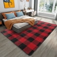 thumbnail image 3 of Alfombra Christmas Area de 9 canales, color rojo y negro, diseño de búfalo, 160 cm x 210 cm, 3 of 6