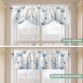 thumbnail image 5 of Tie Up Valance Curtain for Kitchen,Watercolor Spring Blue Flower Butterfly Rod Pocket Short Curtains Adjustable Tie-Up Shade Valances,Pastoral Floral Window Treatment for Bathroom Living Room Bedroom, 5 of 9