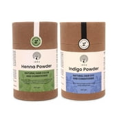 Idika Henna & Indigo Organic Hair Color Kit | Herbal Henna & Natural Indigo | 100% Black Hair Color & Natural Hair Conditioner | Mehandi Leaves Powder | Protect Hair Damage | Pack