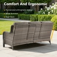 thumbnail image 7 of Opohoro 72" Outdoor Wicker Patio Sofa with Cushions, 3-Seat PE Rattan Couch for Porch, Gray/Gray, 7 of 7