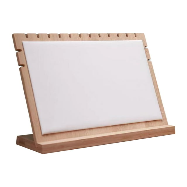 Expositor de collares de madera, caballete para collares, vitrina, organizador de joyas Blanco
