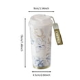 thumbnail image 2 of Taza térmica con pintura al óleo de flores, interior de cerámica y exterior de acero inoxidable, fácil de colocar en el portavasos del coche, 2 of 3