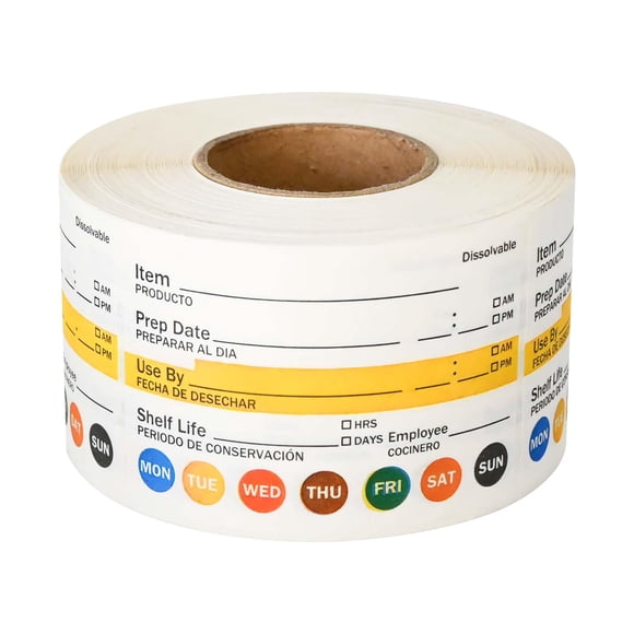 L LIKED 2x3 Inches Dissolvable Food Rotation Labels, 500 Pcs Dissolved Freezer Labels for Storage Containers, Canning, Jam Jar, Mason Jars