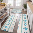 thumbnail image 2 of Blue Ethnic Bird Pattern Kitchen Rugs Sets Of 3,Kitchen Runner Rugs Non Skid Washable,Decorative Kitchen Floor Mats for Kitchen,Sink,Laundry,17"x30"+ 17"x47" + 17"x59", 2 of 6