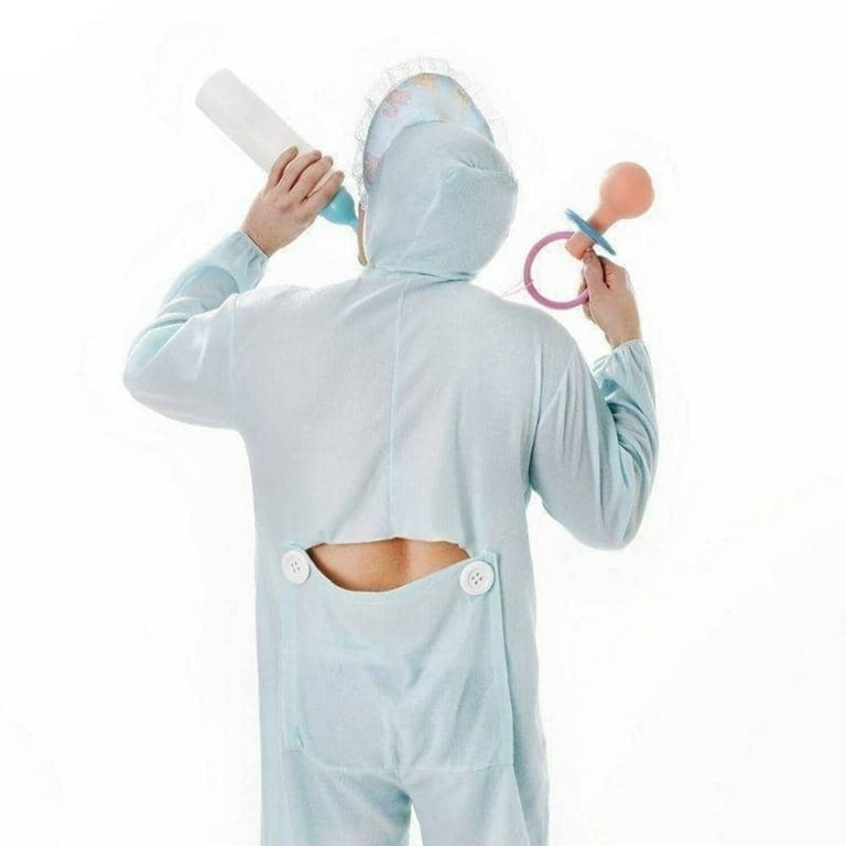 Mens Baby Sleepsuit Blue Adult Costume Male Halloween Mens Baby Sleepsuit Blue Adult Costume Male Halloween