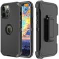 thumbnail image 3 of NIFFPD iPhone 13 Pro Max Case with Belt-Clip Holster, Heavy Duty Hard Shockproof Protective Phone Case for iPhone 13 Pro Max 6.7" with Screen Protector Black, 3 of 7