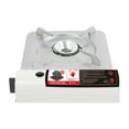 thumbnail image 3 of 3500W Portable Butane Camp Stove in Silver & White - 60 Flame Outdoor Cooker with Windshield for Camping & Picnics, 3 of 15